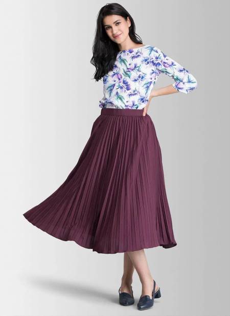 Dark Purple Colour Divya Nayka Solid Soft Satin Fancy Skirt Collection DF-NYKAA-14